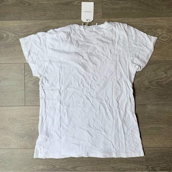 Revolve LNA Raw Tie Tee T-Shirt Short Sleeve Front tie V-neck Relaxed fit White - Picture 11 of 12